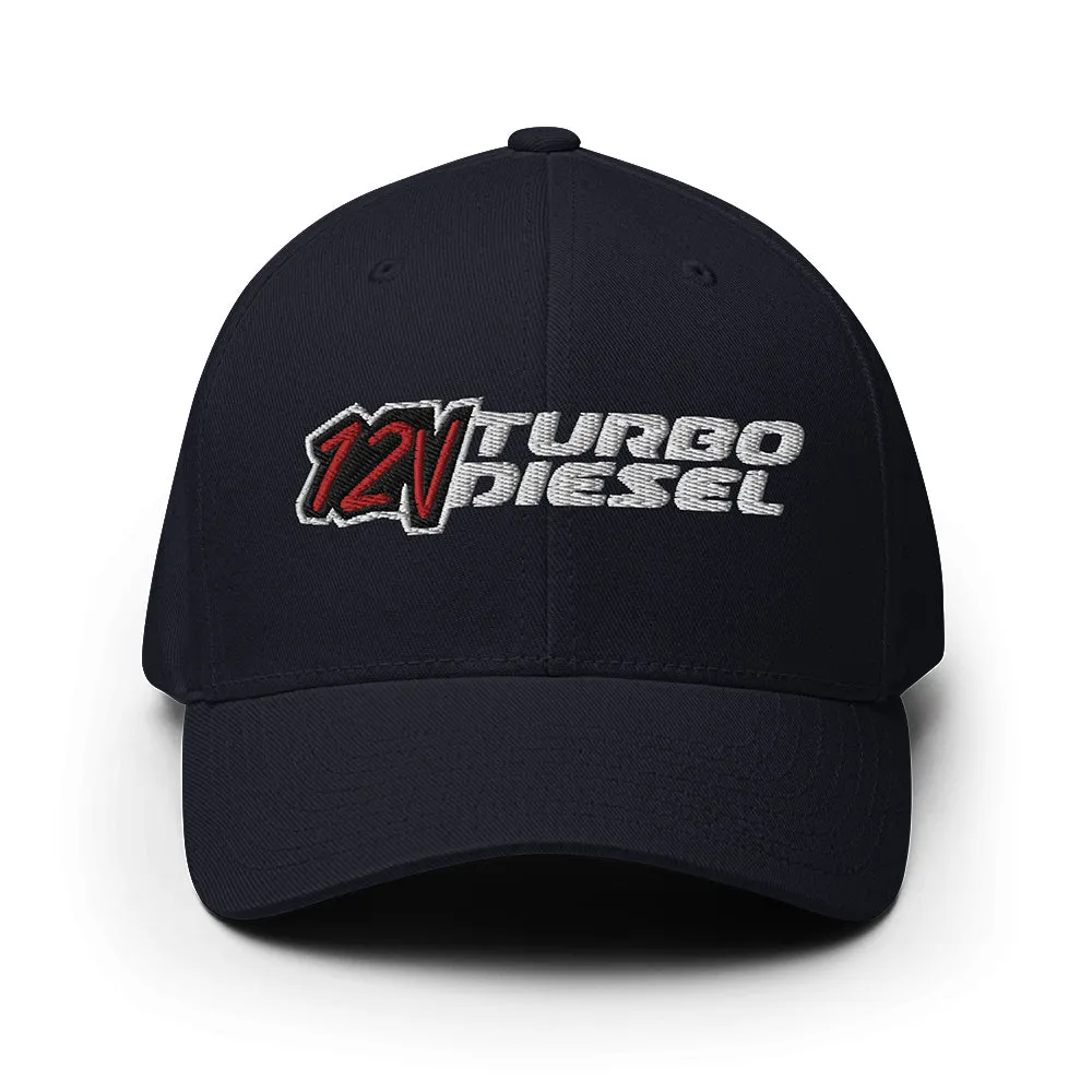 12 Valve Diesel Hat With Closed Back - Flexfit Brand Baseball Cap