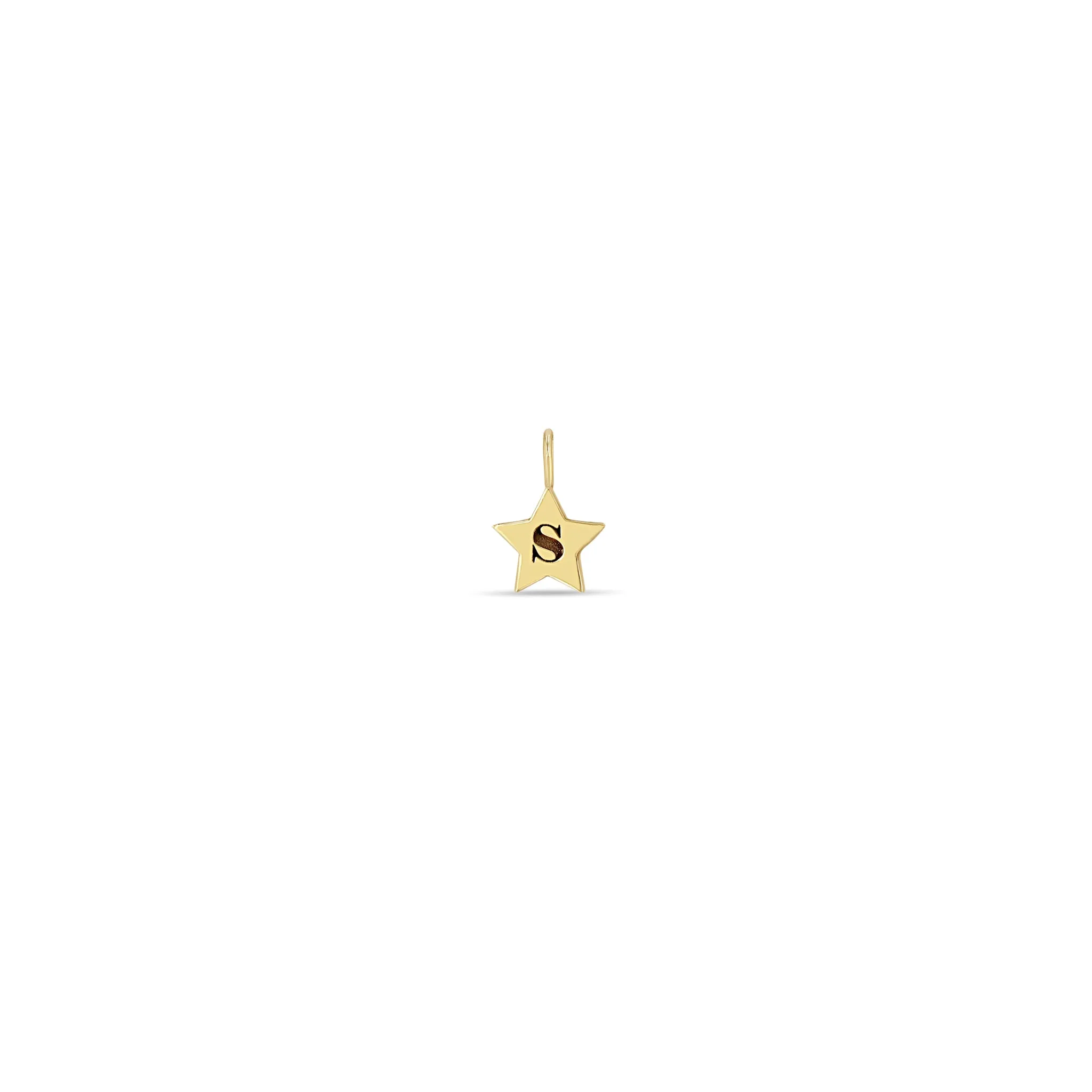 14k Single Initial Star Charm