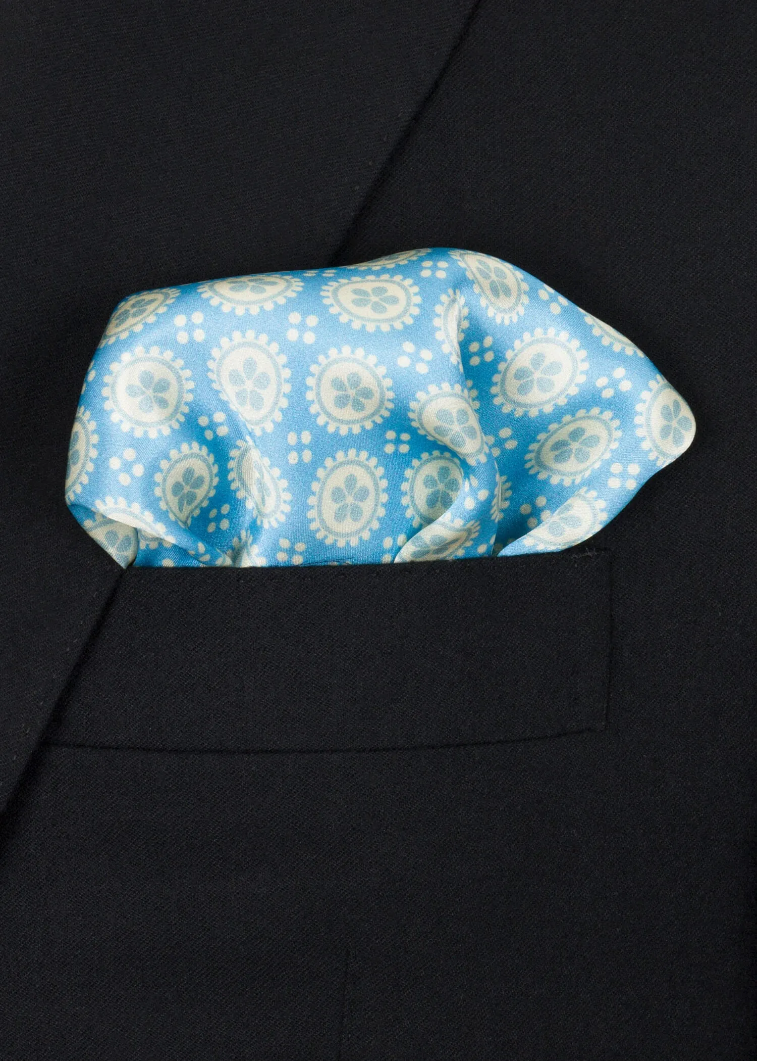 Blue White Pocket Square