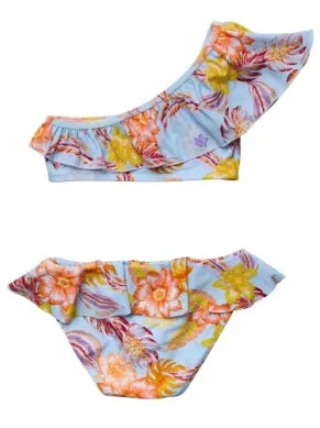 Boho Tropical Frill One Shoulder Bikini