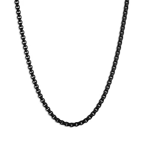 Box Chain Necklace - Black 2.5mm