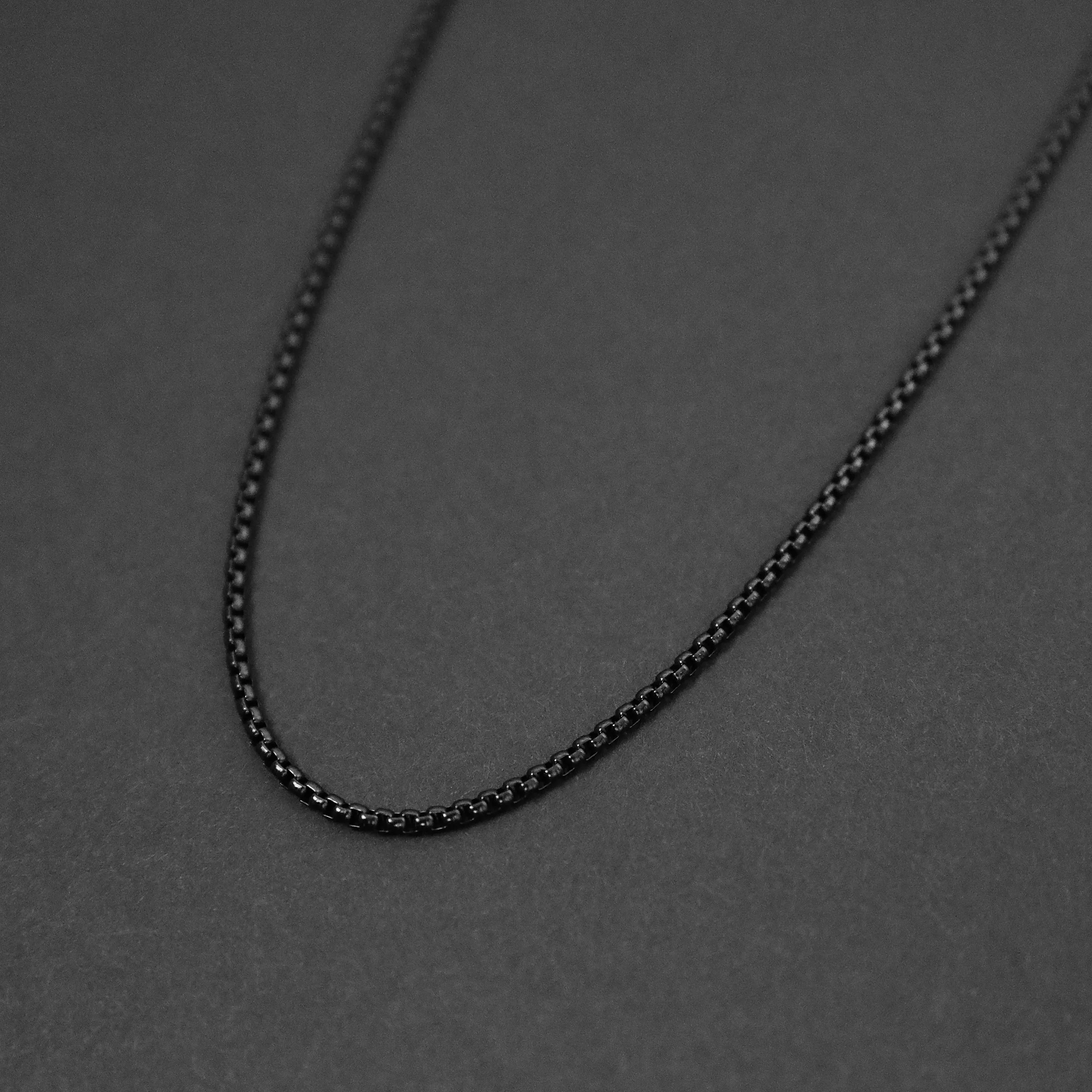 Box Chain Necklace - Black 2.5mm