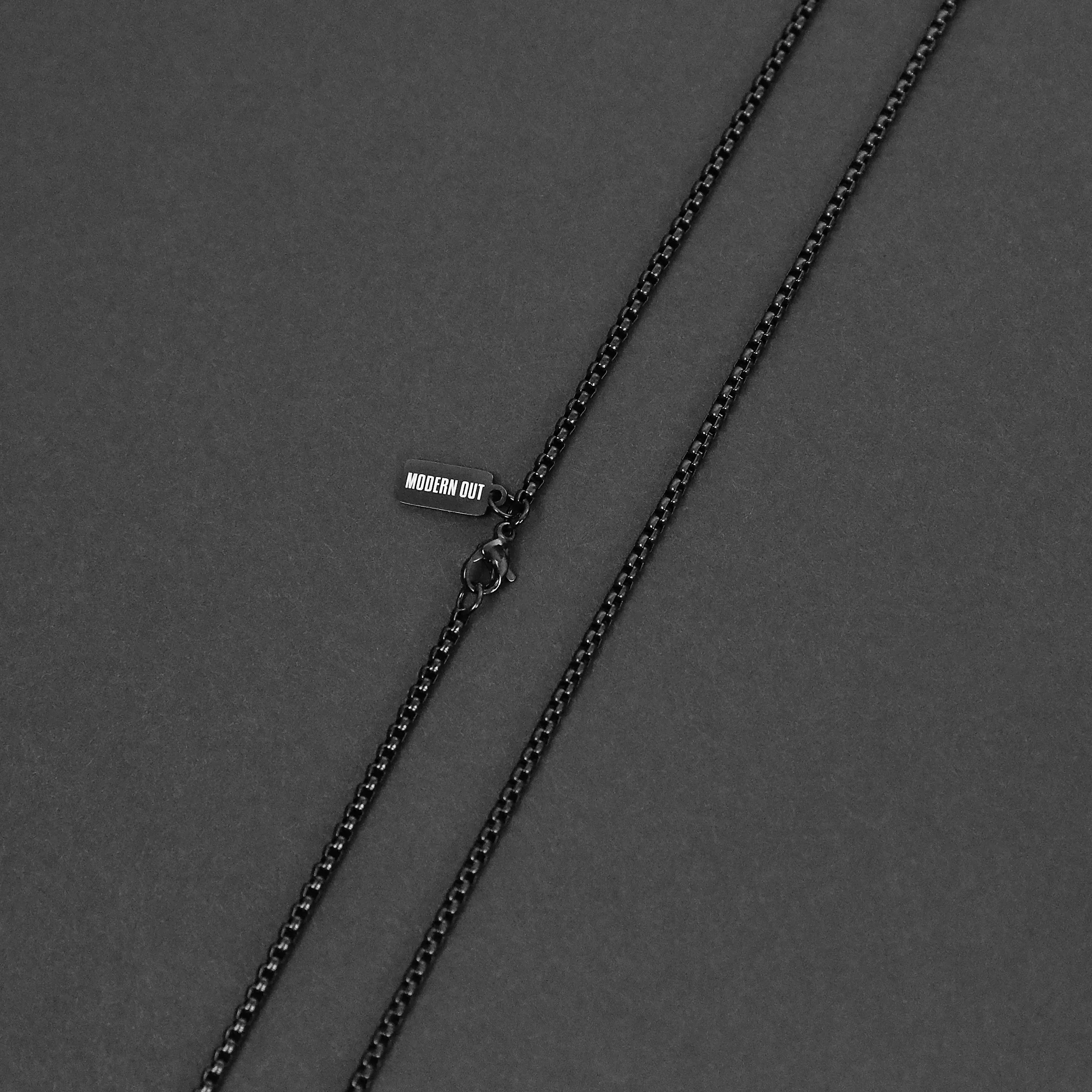 Box Chain Necklace - Black 2.5mm