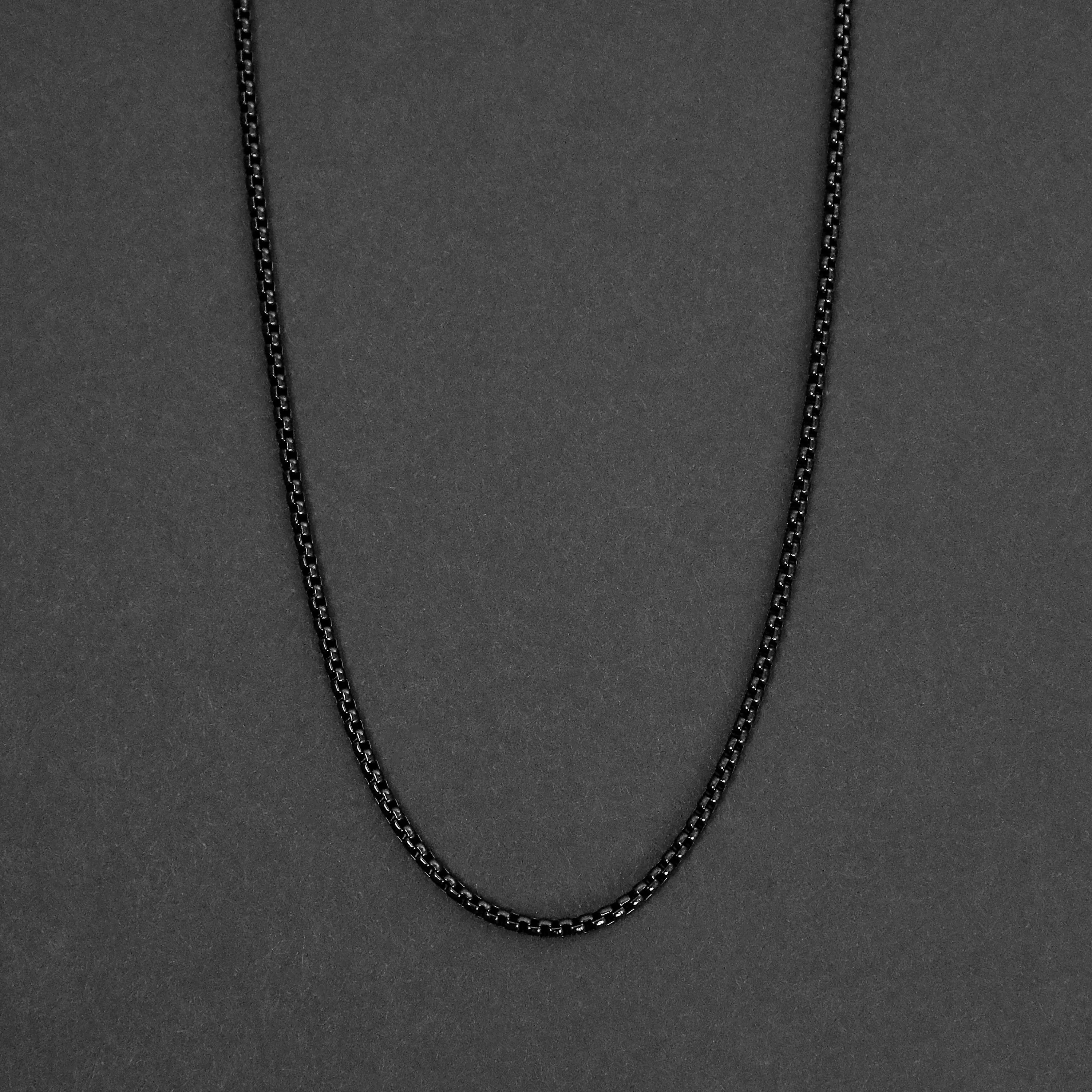 Box Chain Necklace - Black 2.5mm