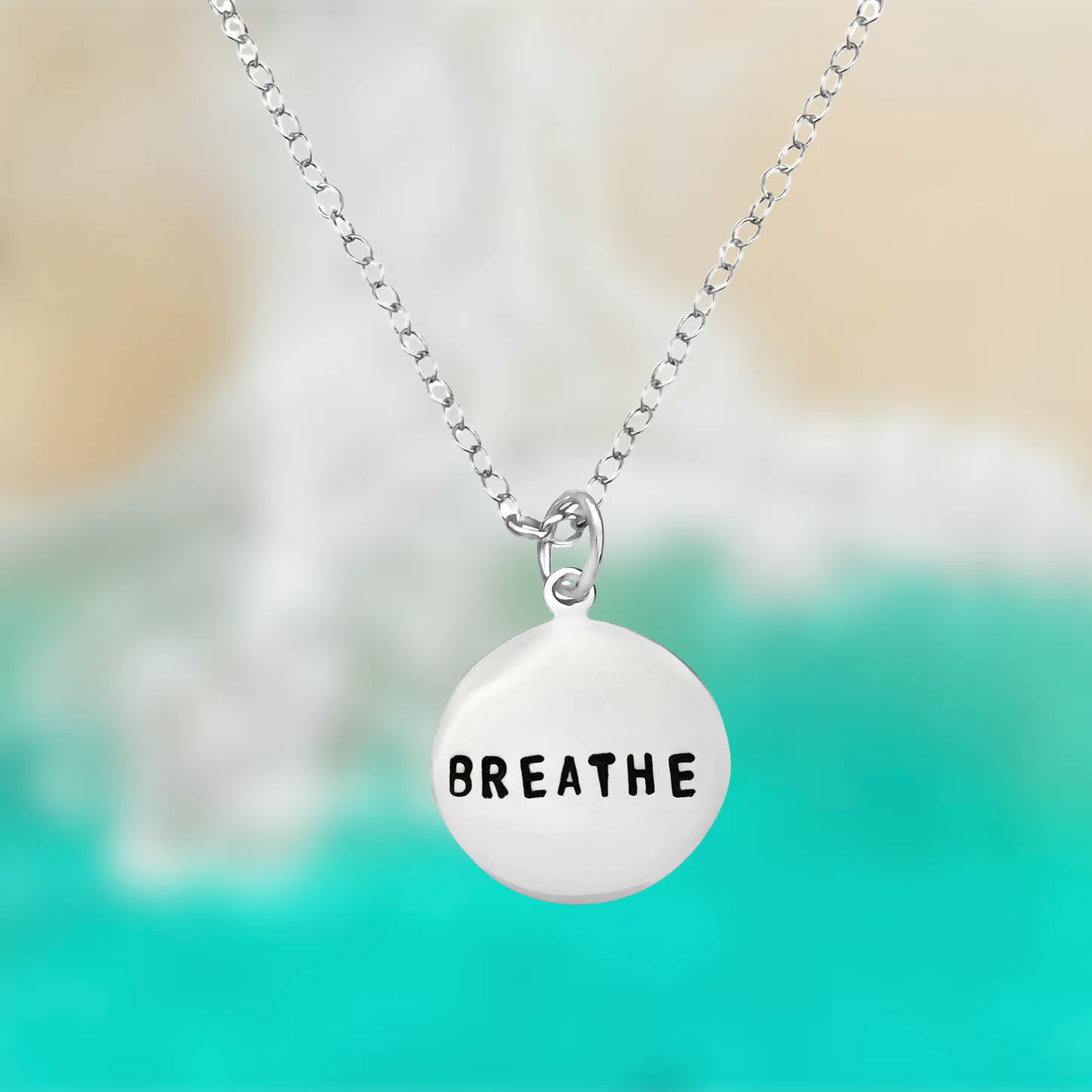 BREATHE Silver Necklace (small)