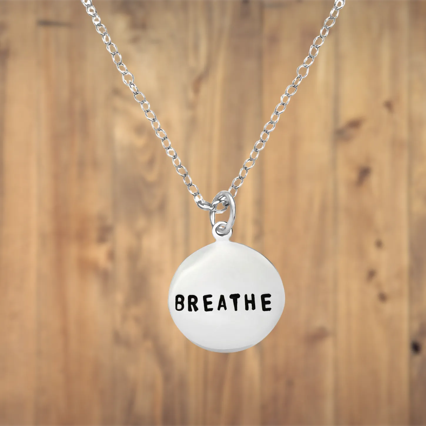 BREATHE Silver Necklace (small)