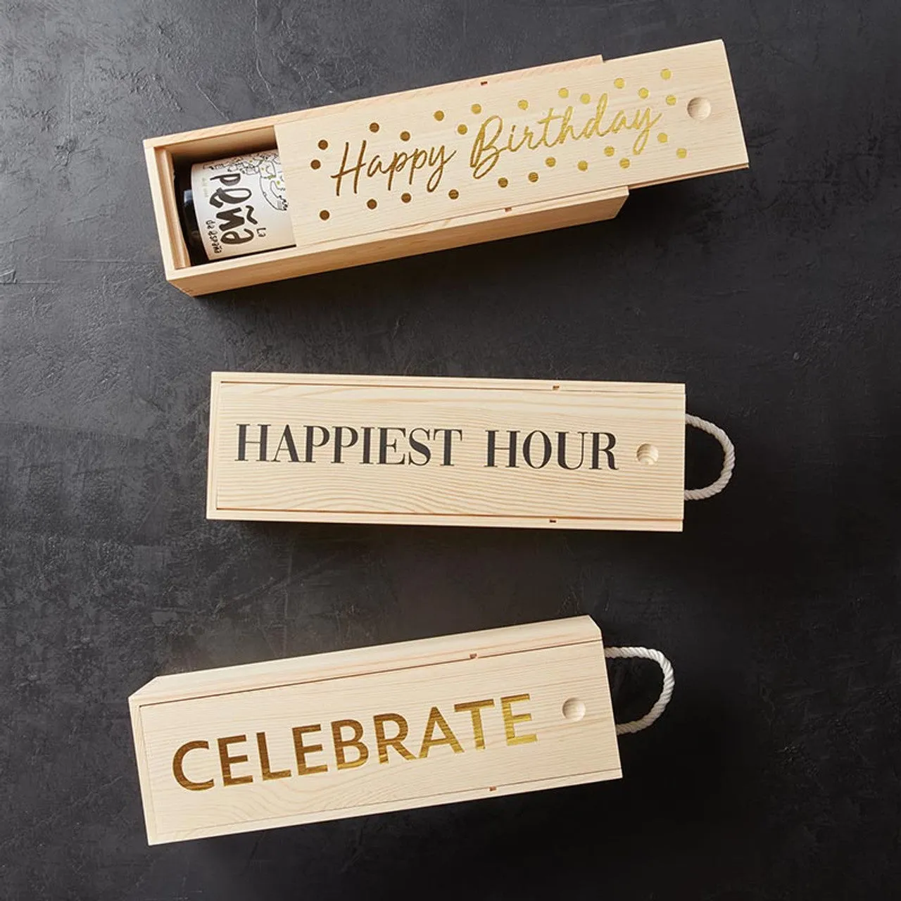 Celebrate Wood Wine Box