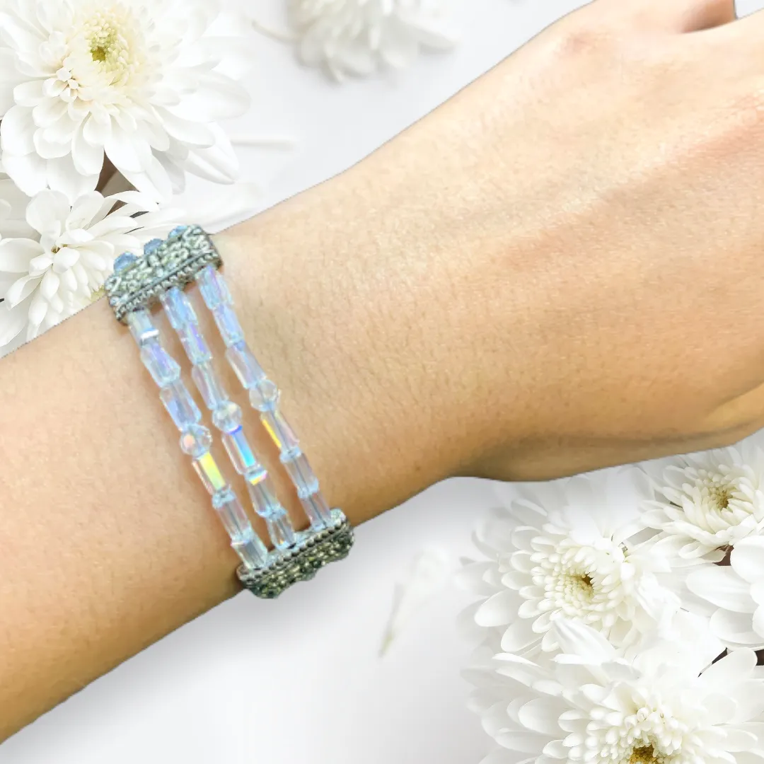 Clear Square Crystal Stack Bracelet