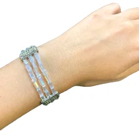 Clear Square Crystal Stack Bracelet