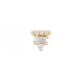 Diamond Baguette Bar Stud (Single)