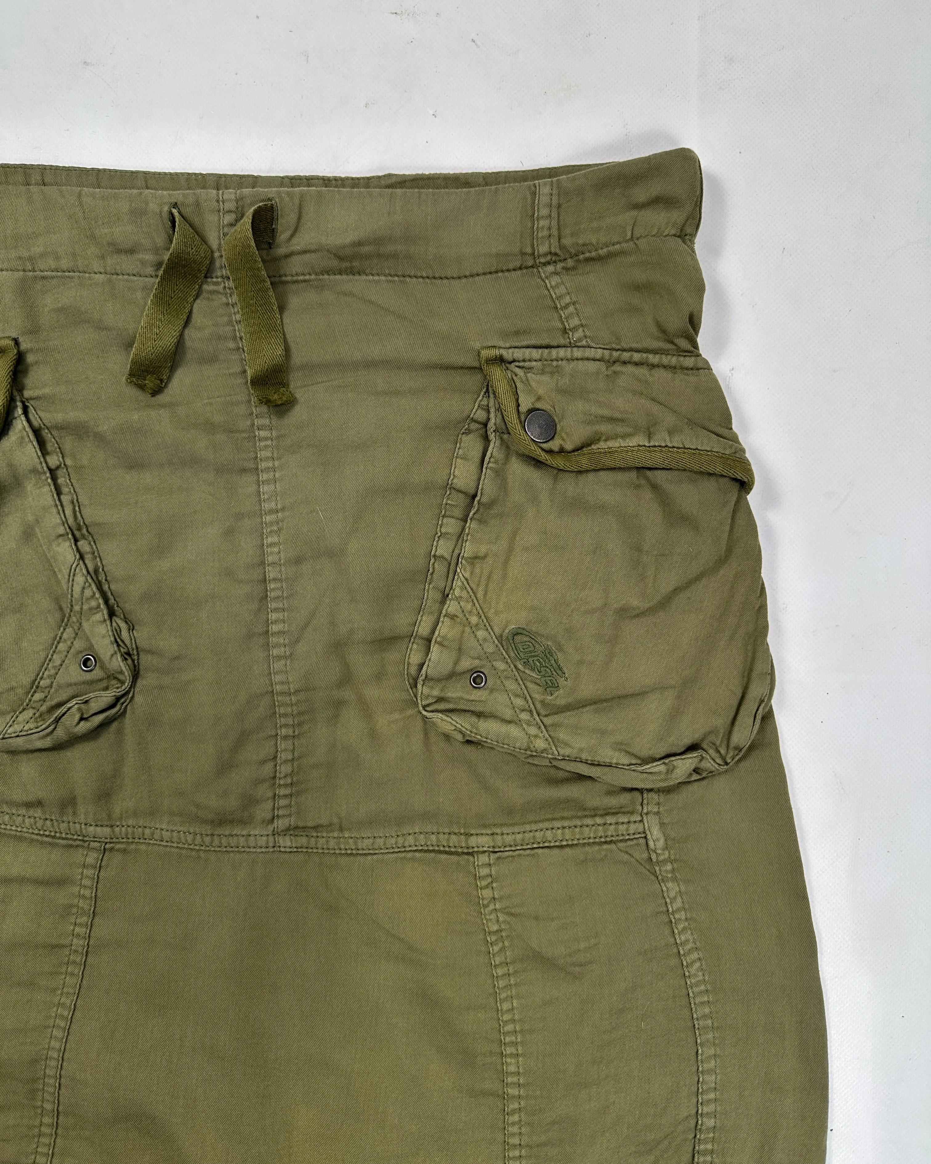 Diesel Green Cargo Adjustable Light Skirt 2000's