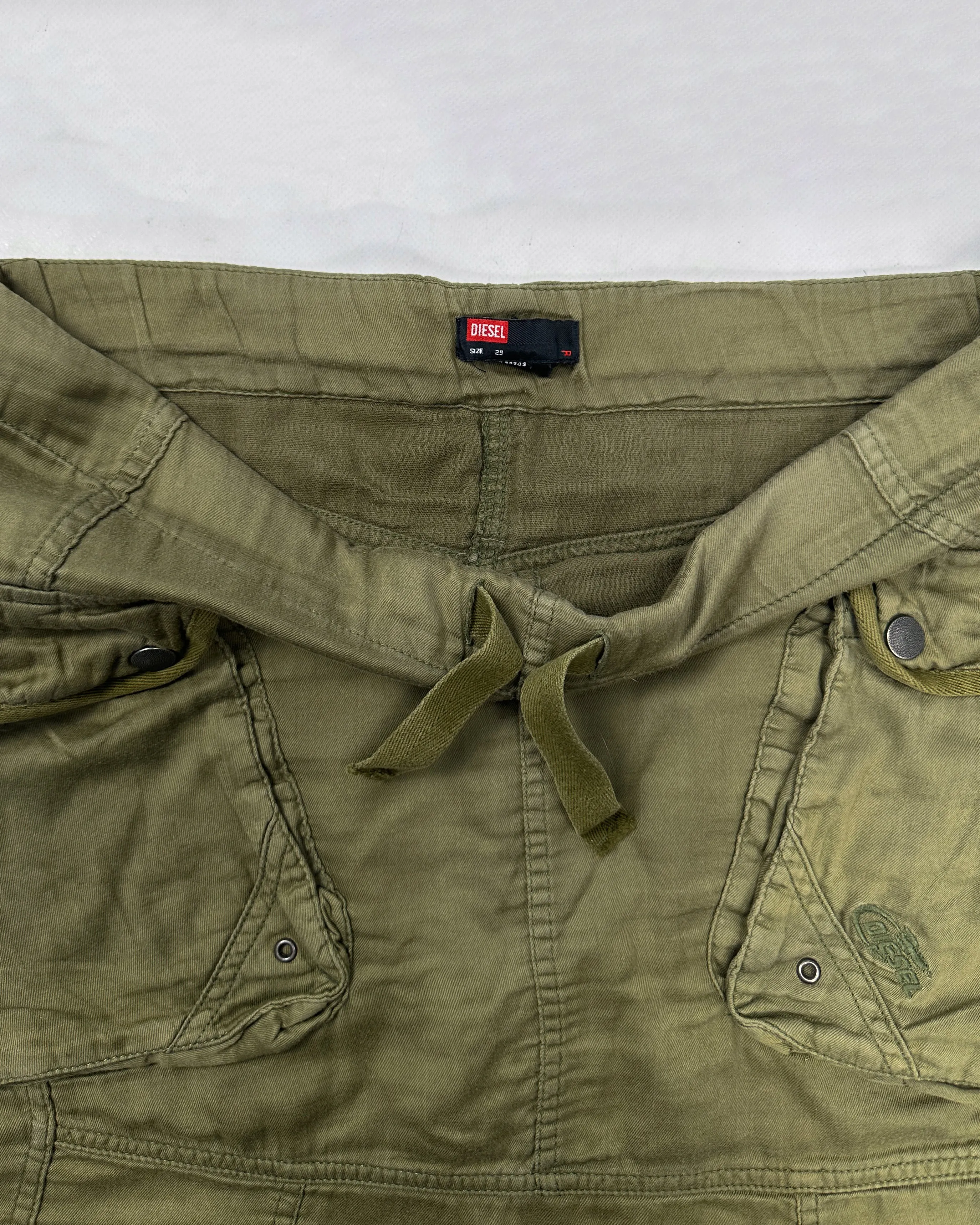 Diesel Green Cargo Adjustable Light Skirt 2000's