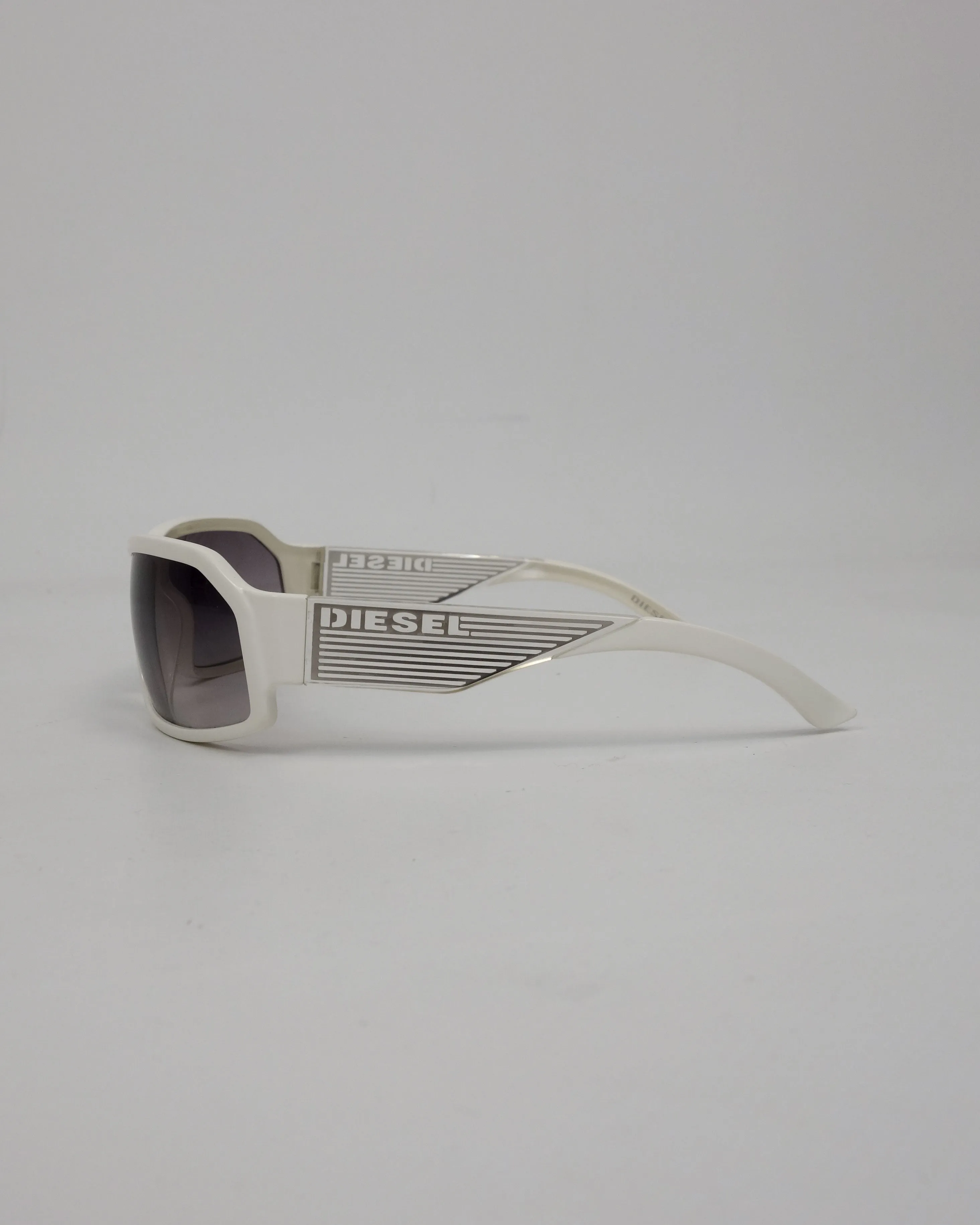 Diesel White Transparent Sunglasses 2000's