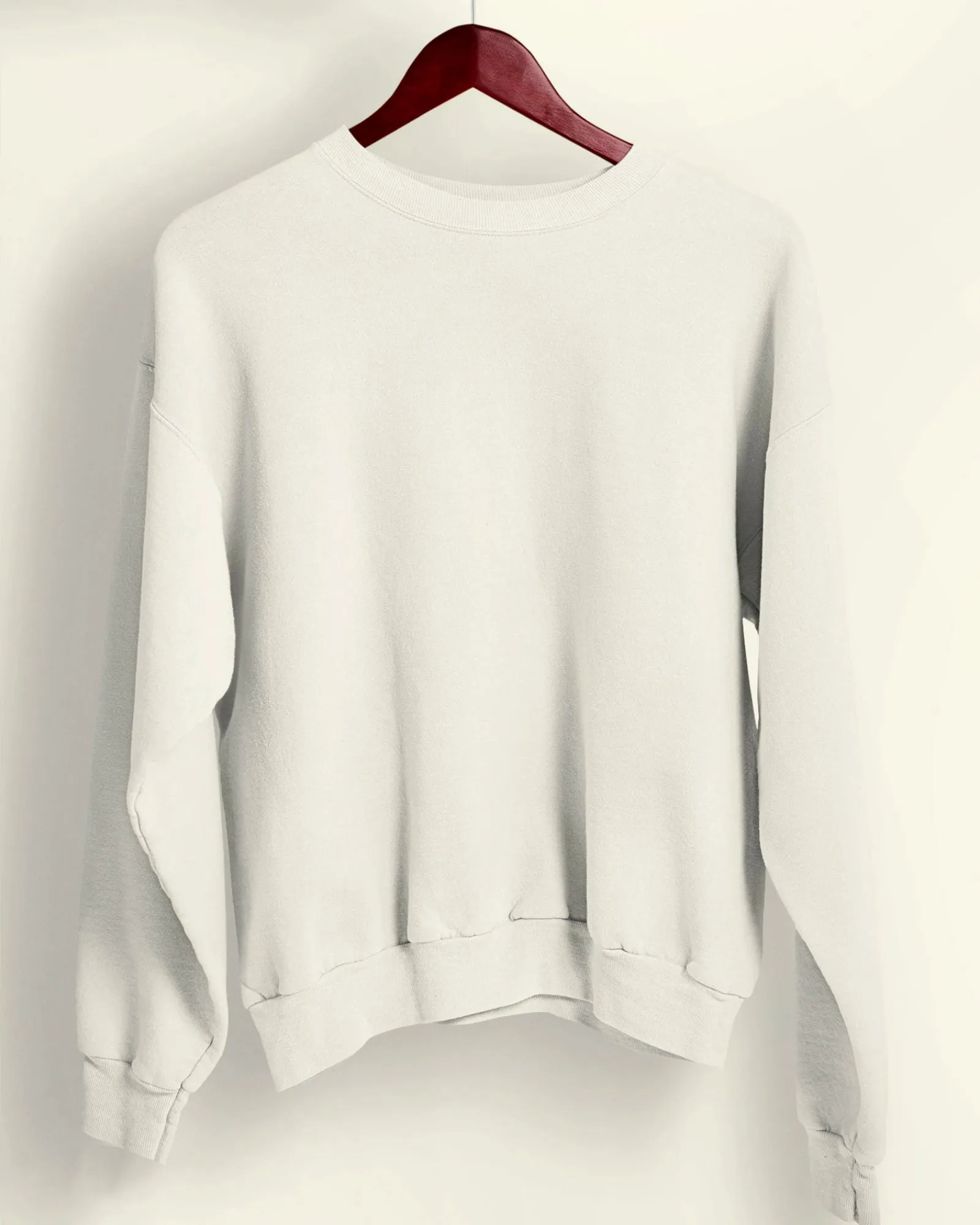 Drop Shoulder Sweatshirt: Ivory Cream