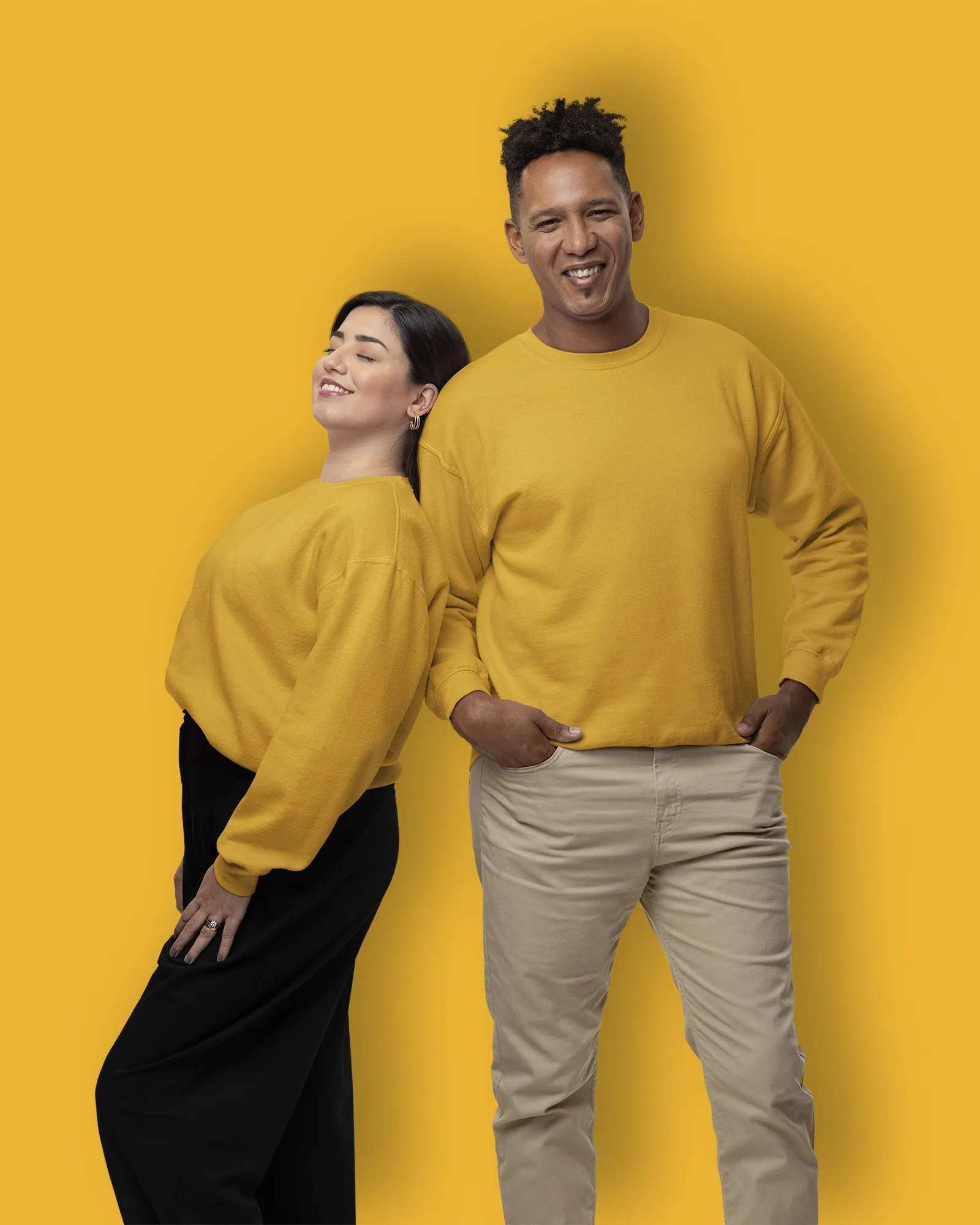 Drop Shoulder Sweatshirt: Mustard