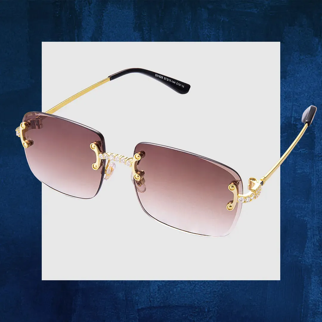 Fashion Square Rimless Sunglasses