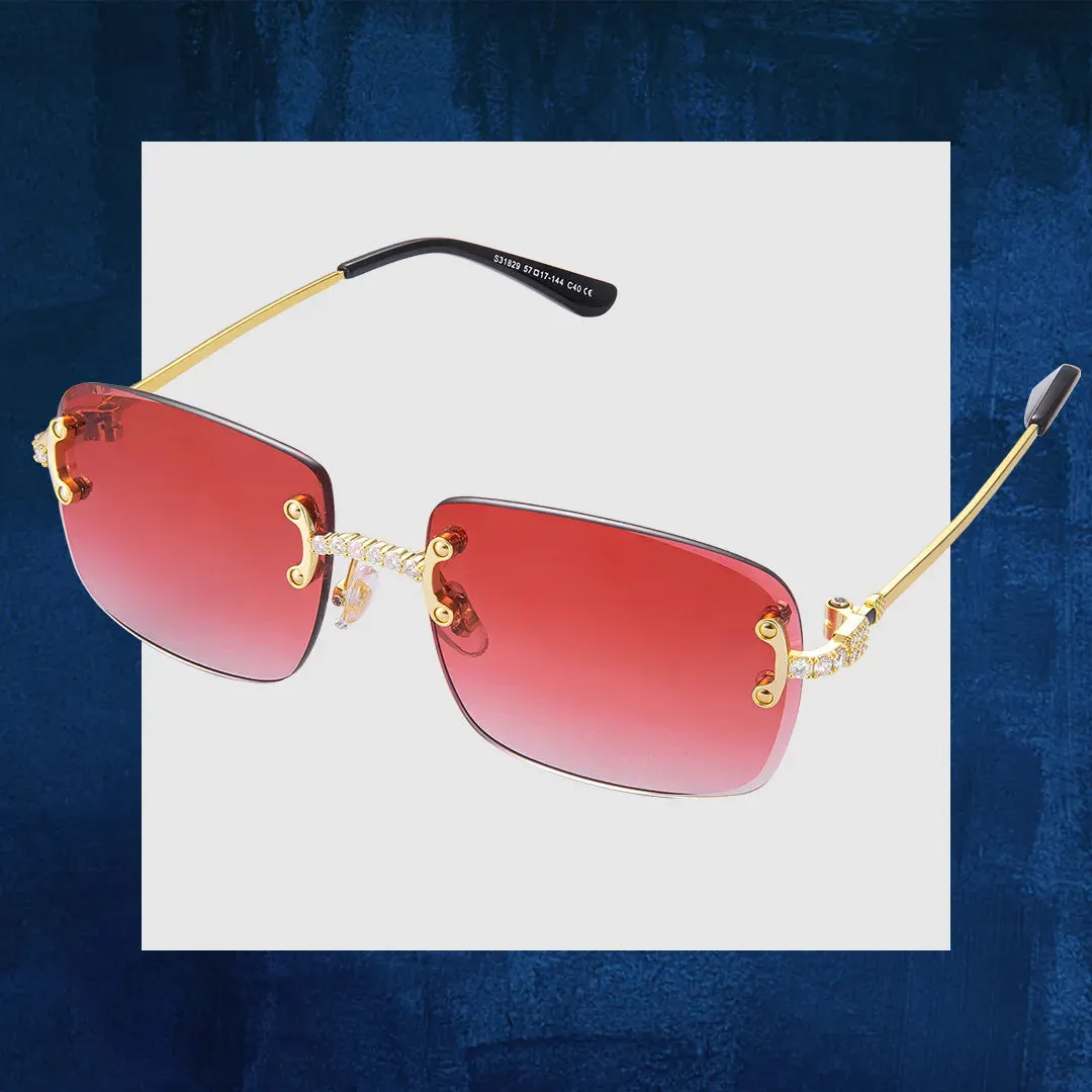 Fashion Square Rimless Sunglasses