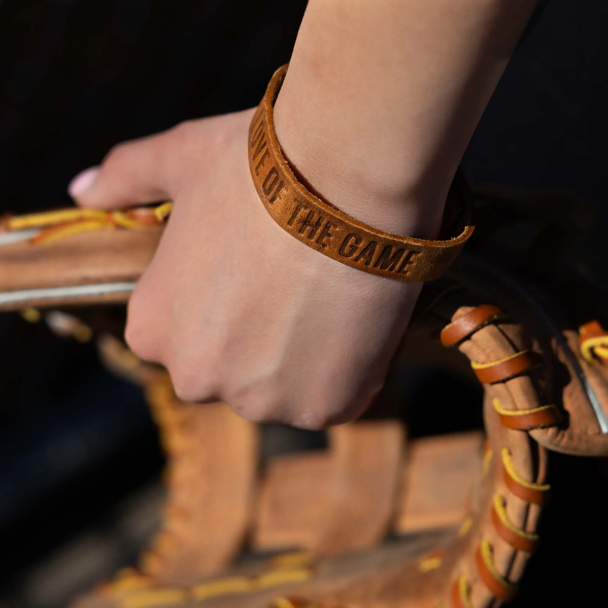 For Love of the Game Single Loop Bracelet - Light Brown