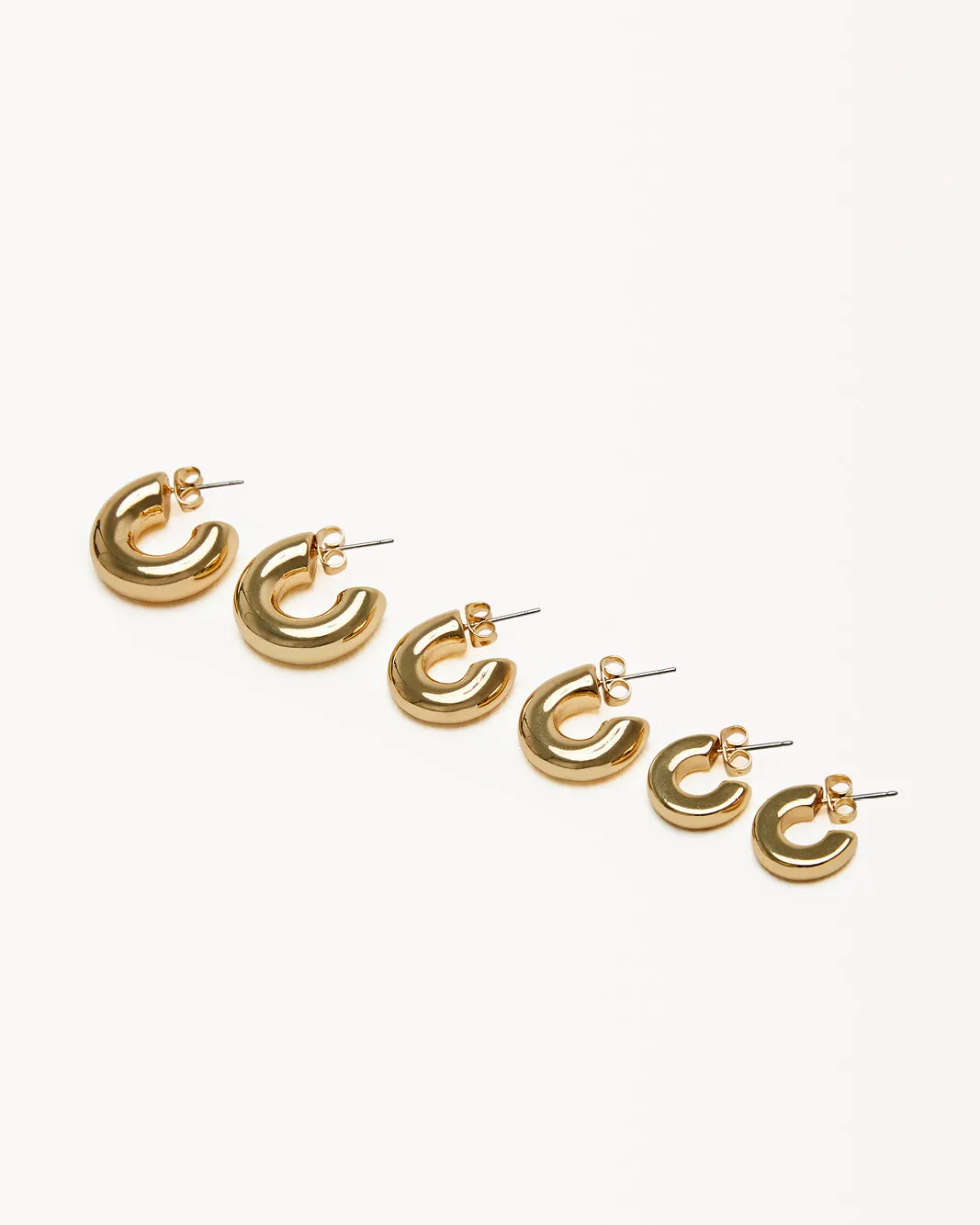 FRIDA GOLD PLATED EARRING PACK - GOLD PLATED 18K