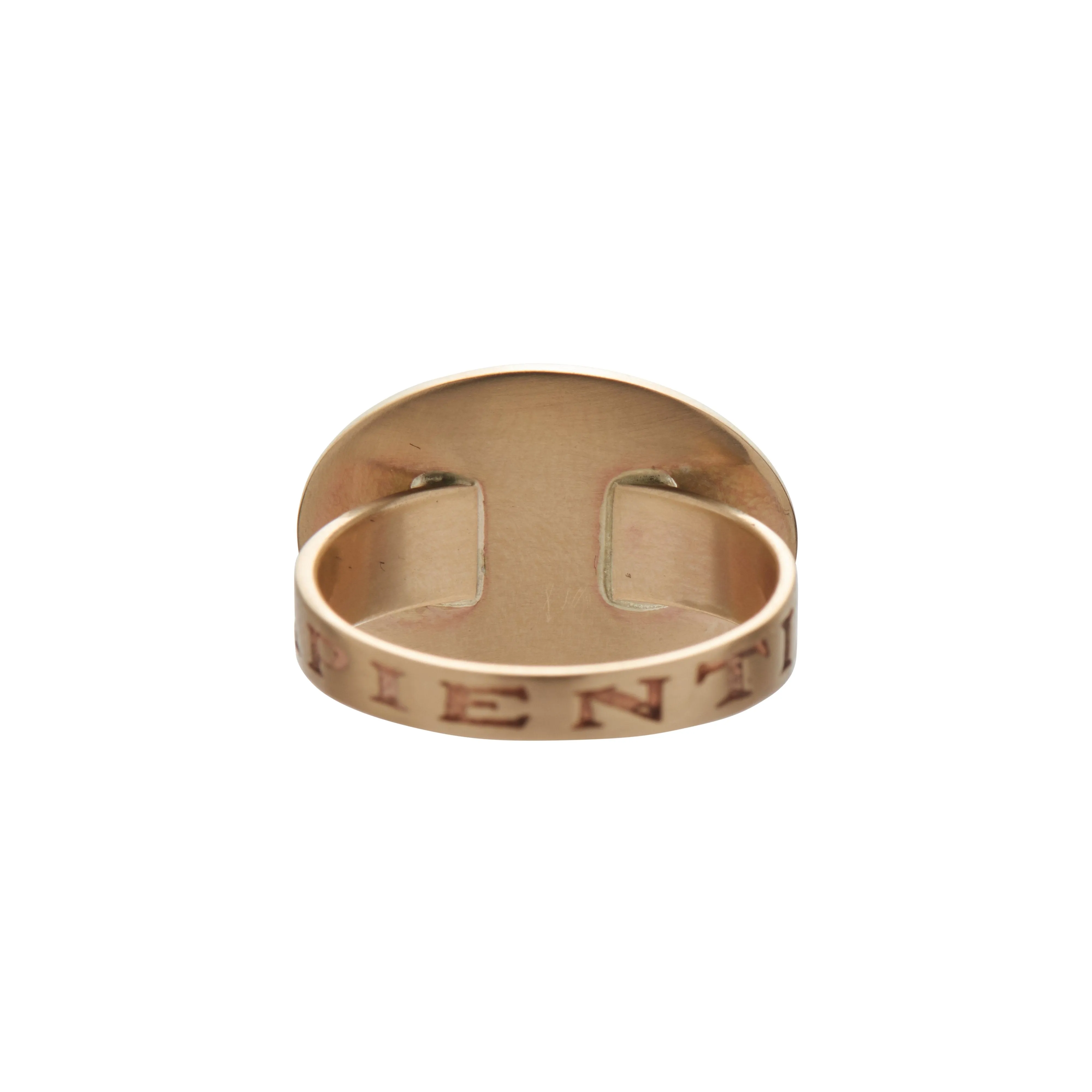 Gabriella Kiss 10k Mouth Love Token Ring Inscribed with Sapientiae