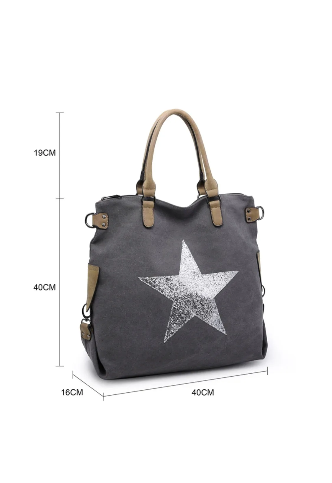 Glitter Star Shoulder Bag - Black