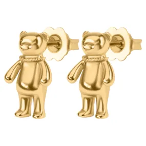 Gold Bear Earrings