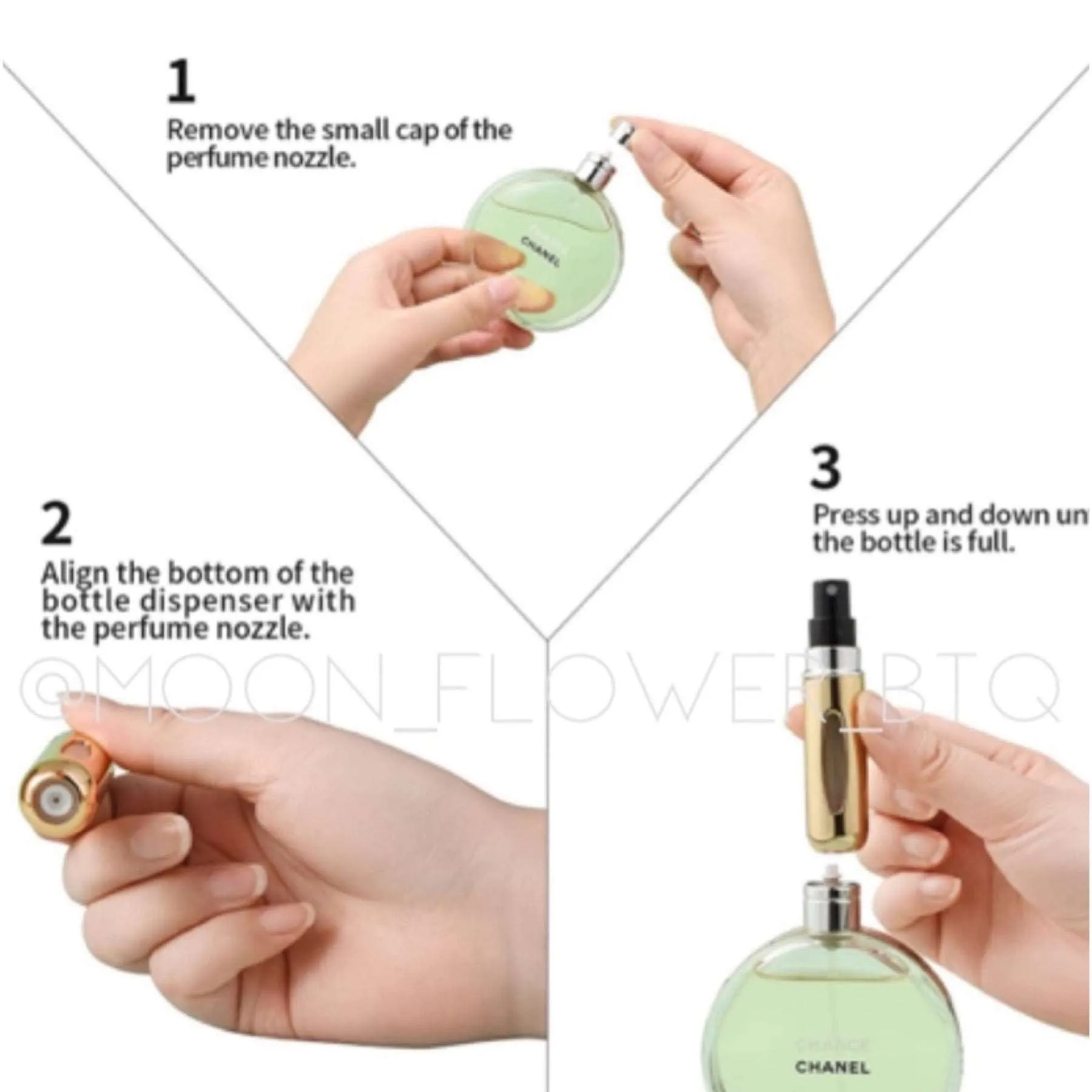 Gold Metallic Refillable Perfume Spray Atomizer