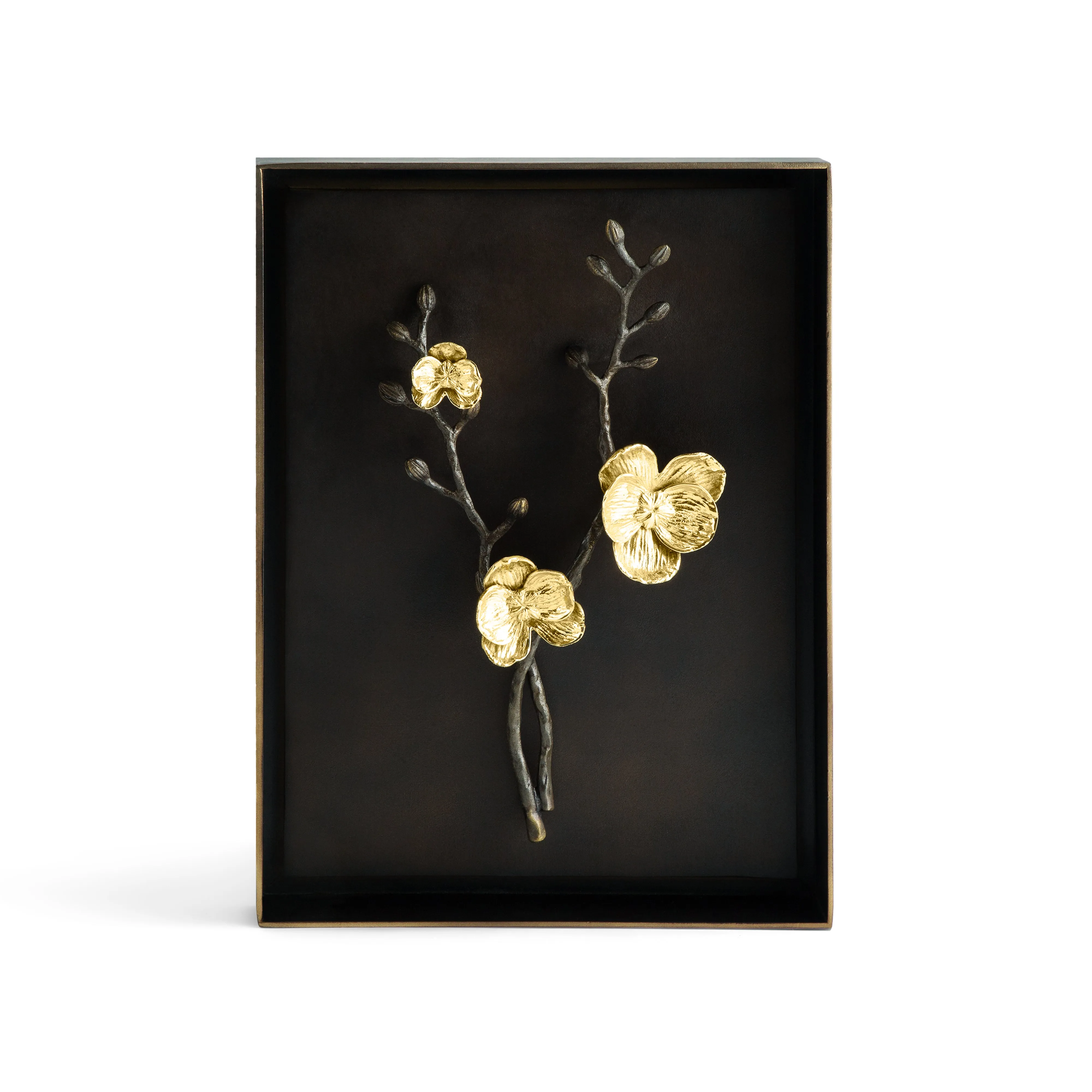 Gold Orchid Shadow Box