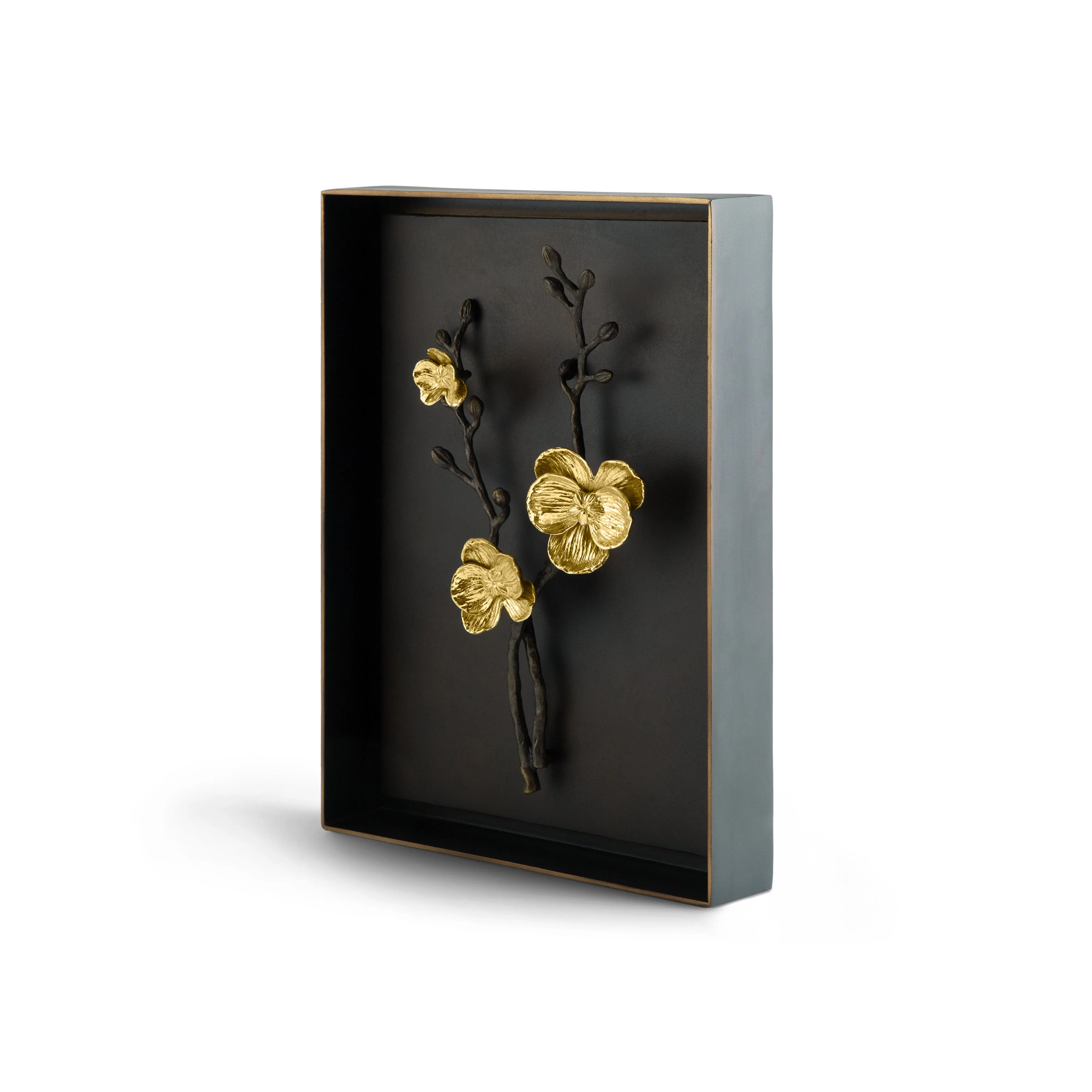 Gold Orchid Shadow Box