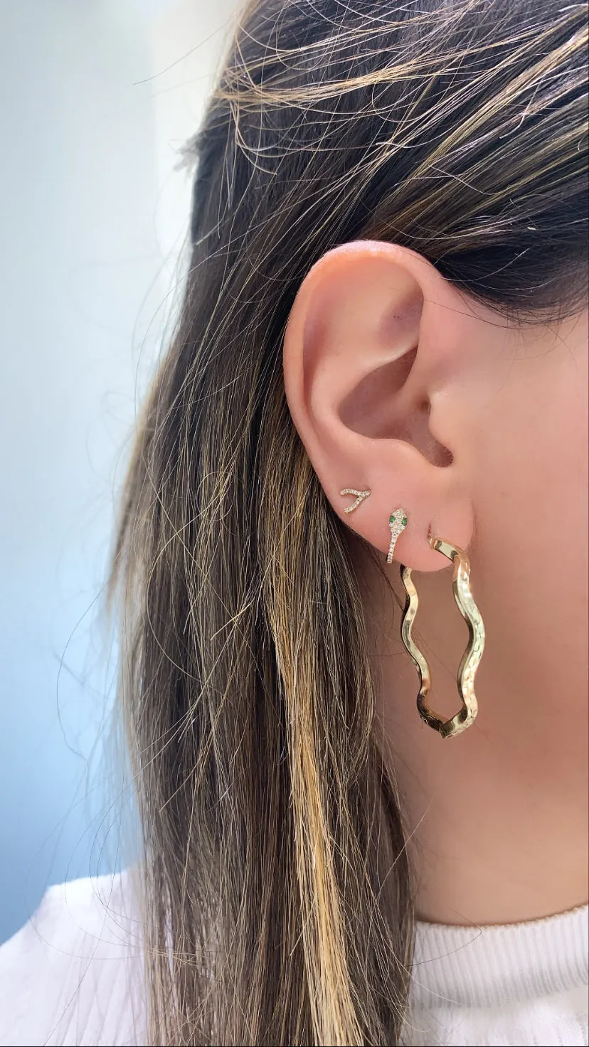 Gold Wavy Hoops