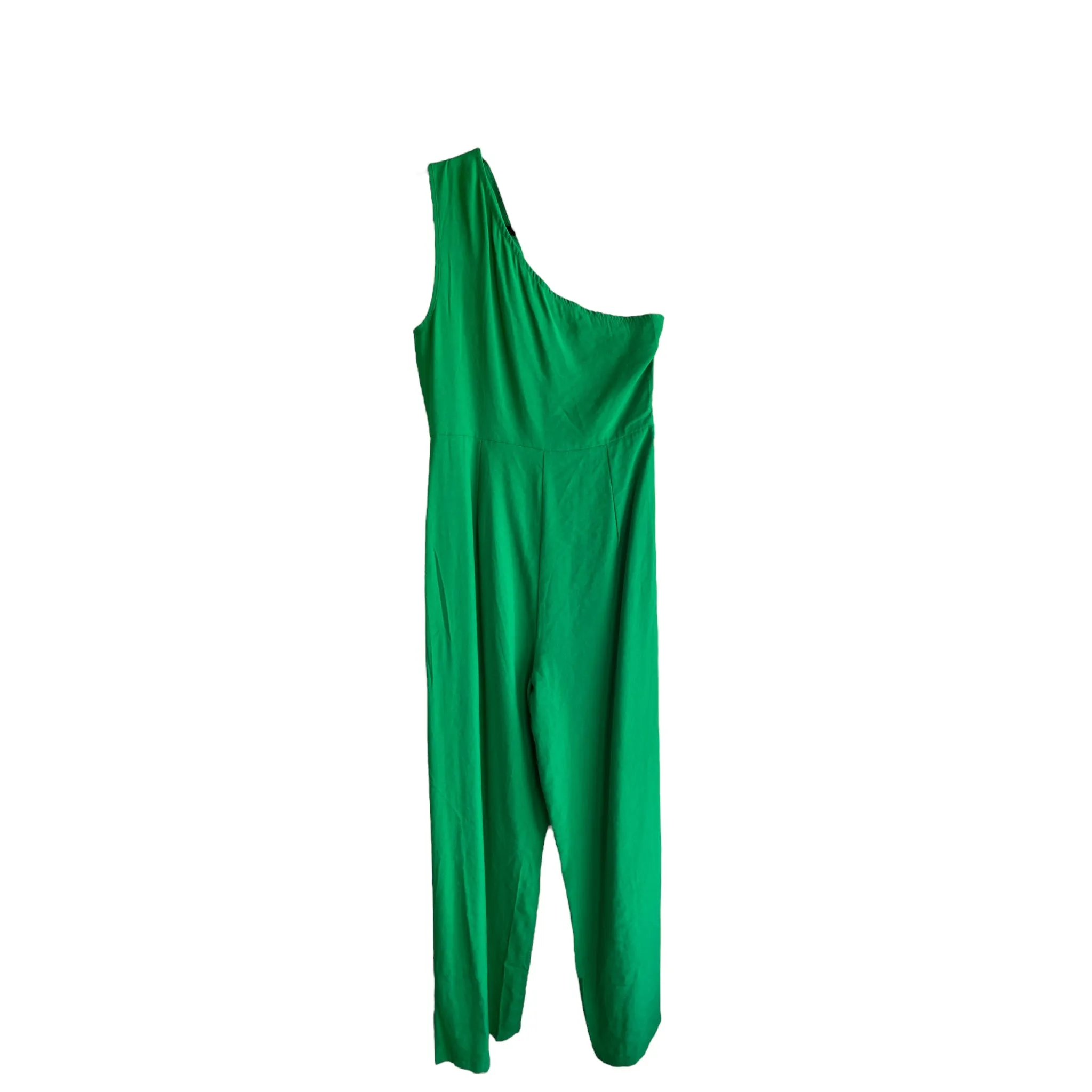 Kelly Green Asymmetrical Shoulder Jumpsuit