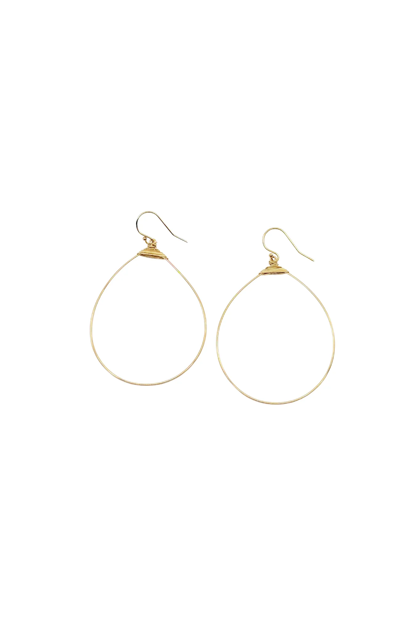 Large Featherweight Hoop Earring in Gold with Gold Wrap