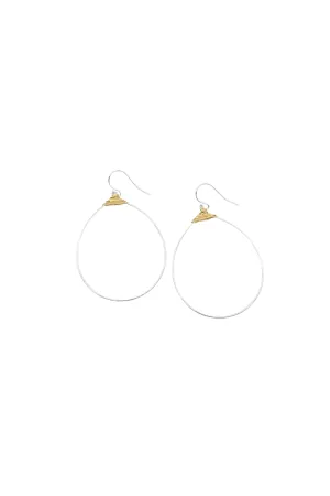 Large Featherweight Hoop Earring in Silver with Gold Wrap