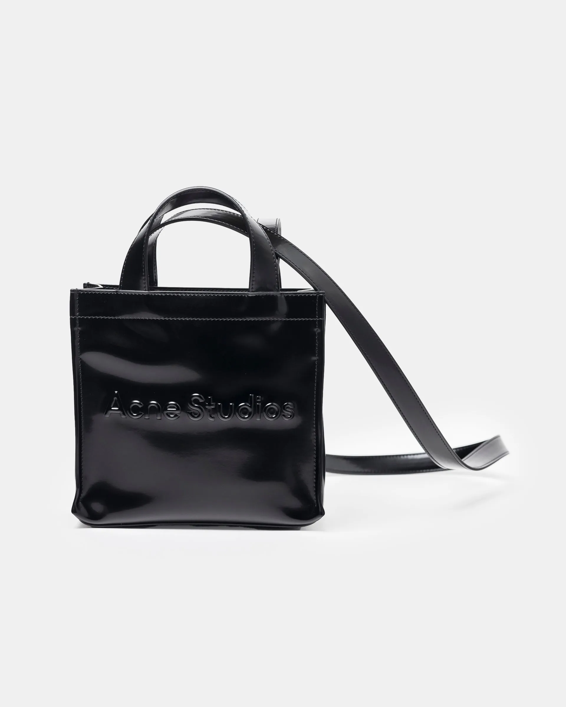 Logo Mini Shoulder Tote in Black