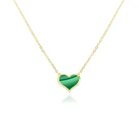 Malachite Single Heart Necklace