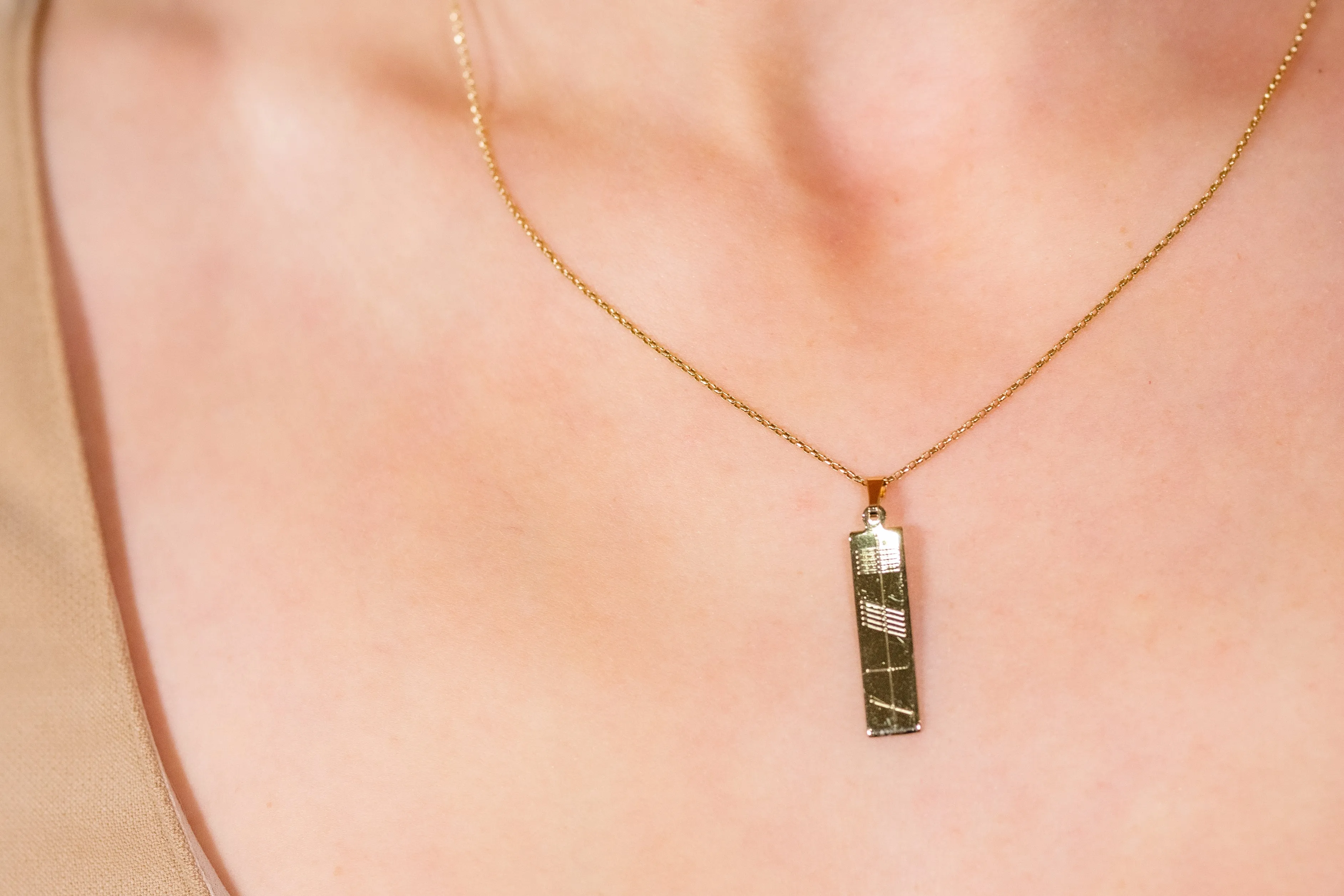 Ogham Gold Pendant - Small