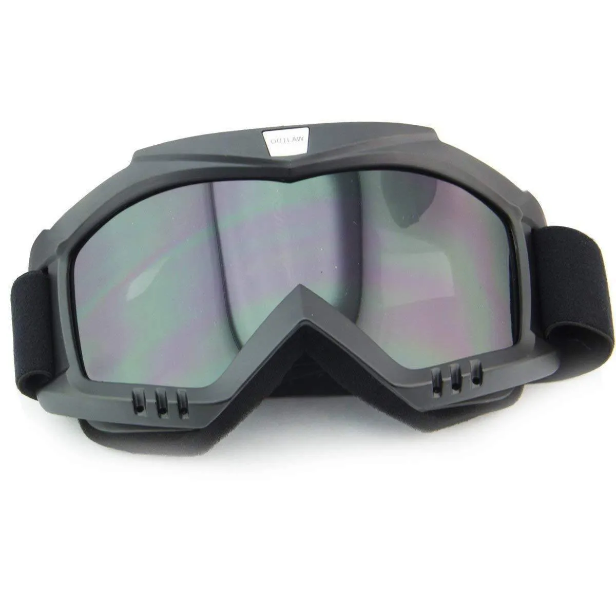 Outlaw 50 Nemesis Vintage Face Mask with Detachable Motorcycle Goggles and UV 400 Lens