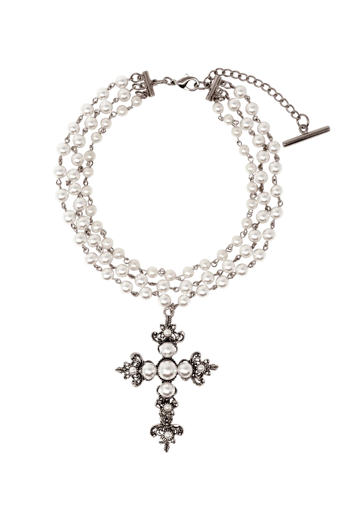 PEARL CROSS NECKLACE