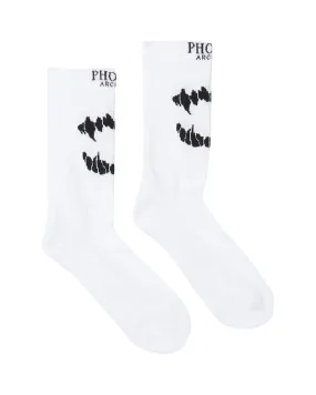 Phobia White stocking with Demon Bite PHA00303 black mouth one size 