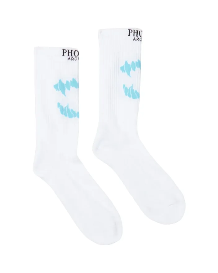 Phobia White stocking with Demon Bite PHA00305 blue mouth one size 