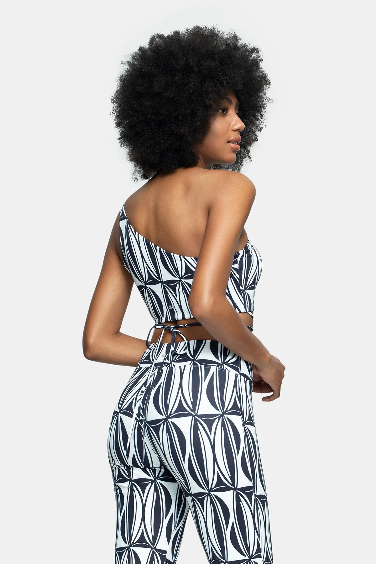 Printed One-Shoulder Bra