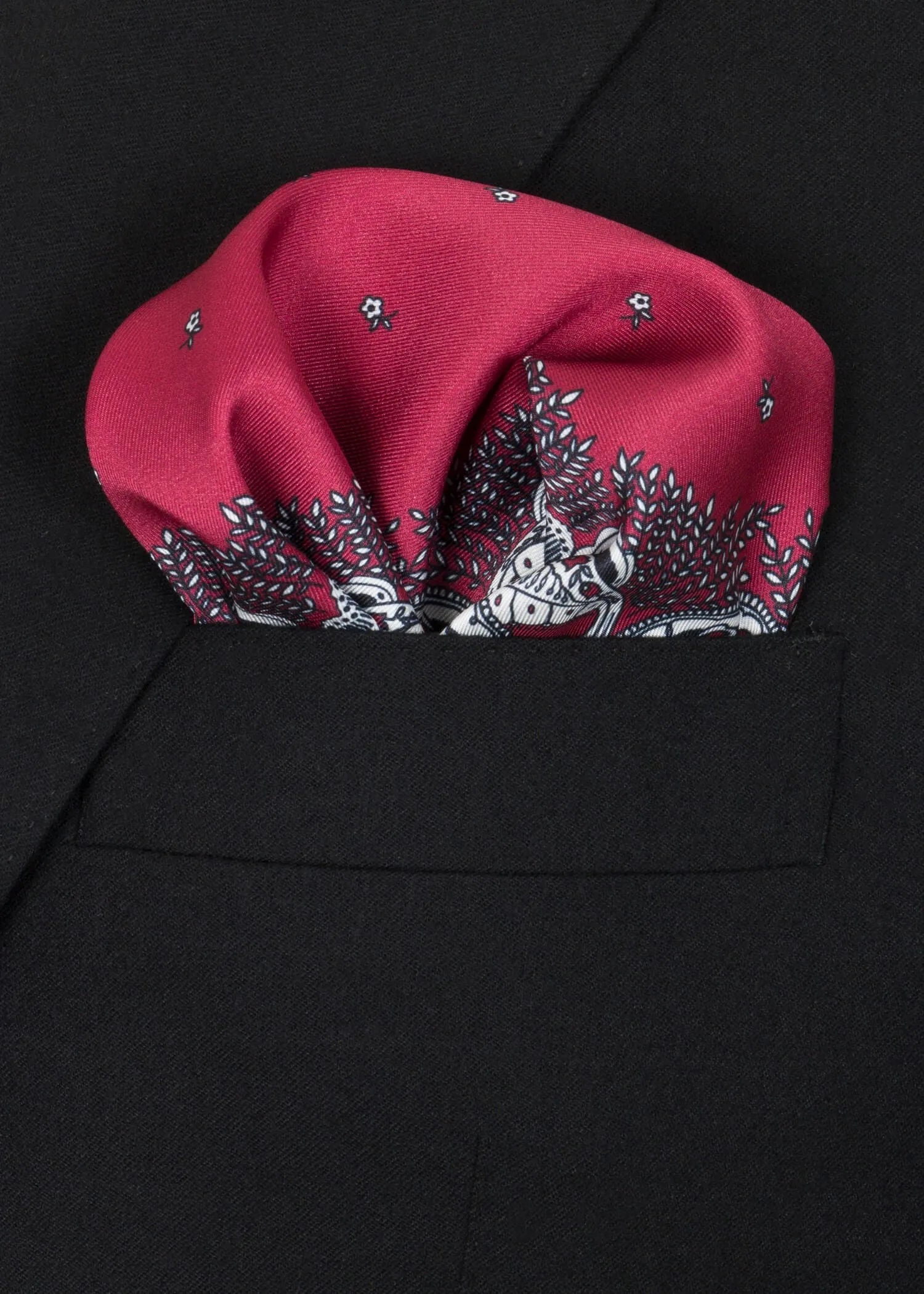 Red Grey Pocket Square