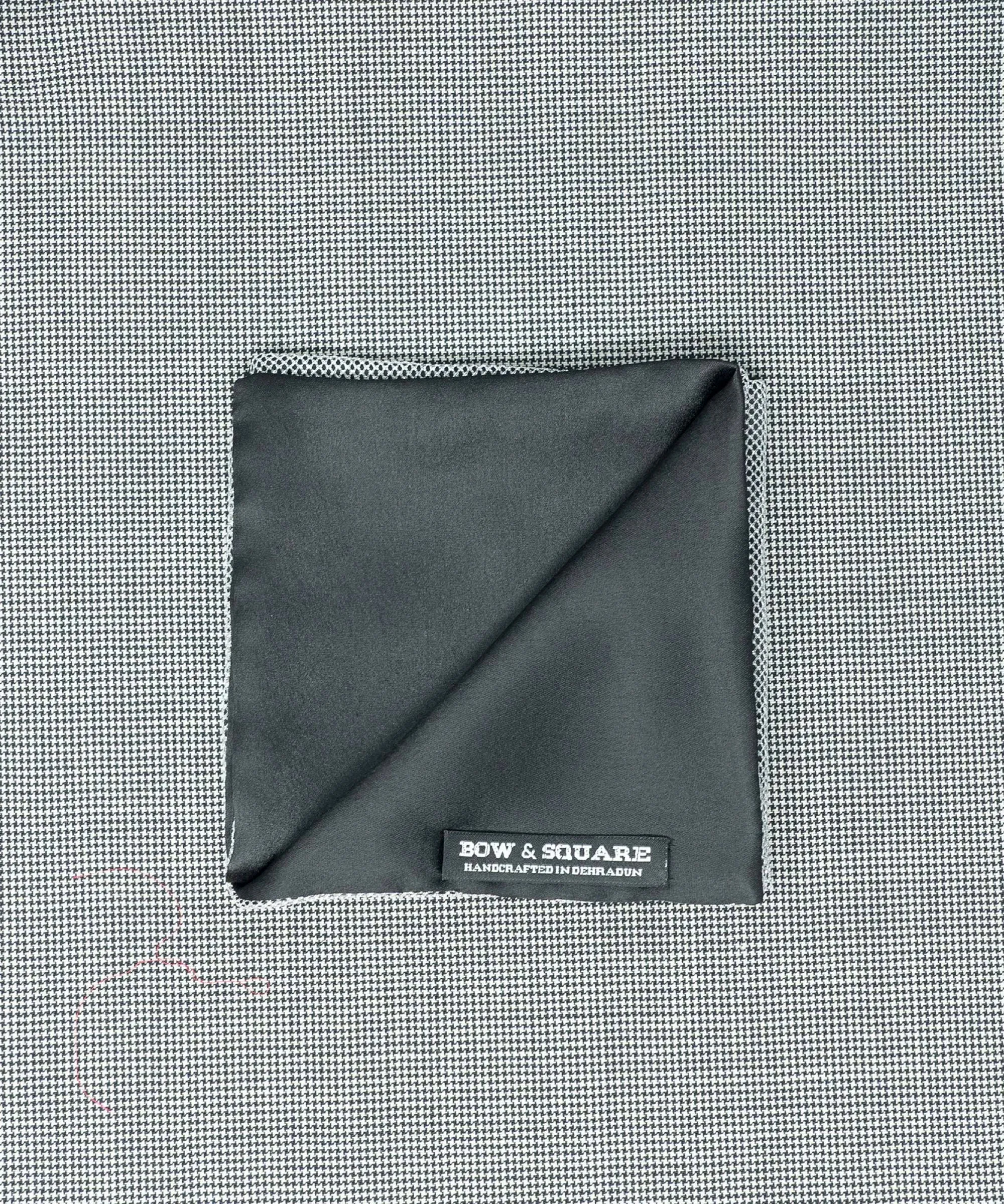 Regal Net Black Pocket Square