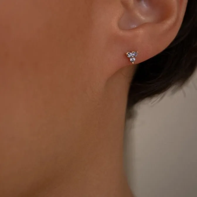 Sapphire Cluster Stud (Single)