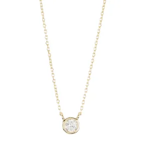 Single Bezel CZ Necklace