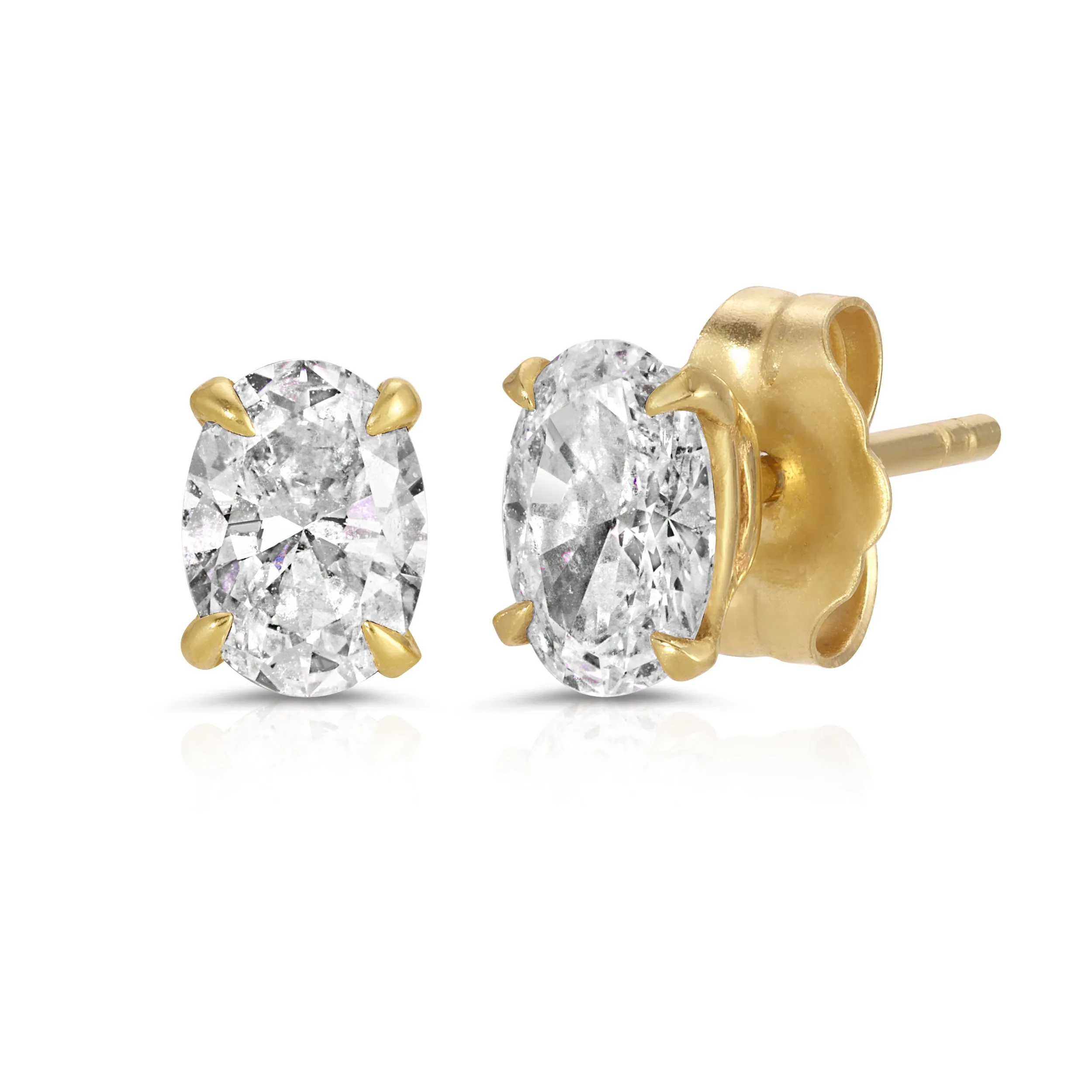 Small Oval Diamond Studs