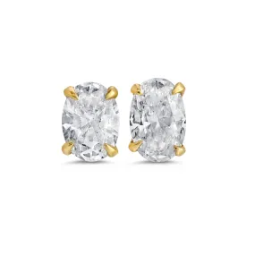 Small Oval Diamond Studs