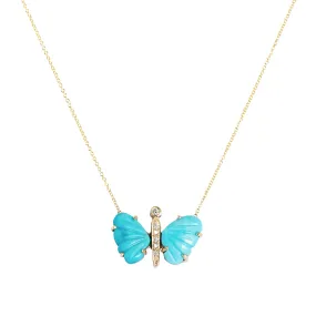 Small Turquoise Butterfly Necklace