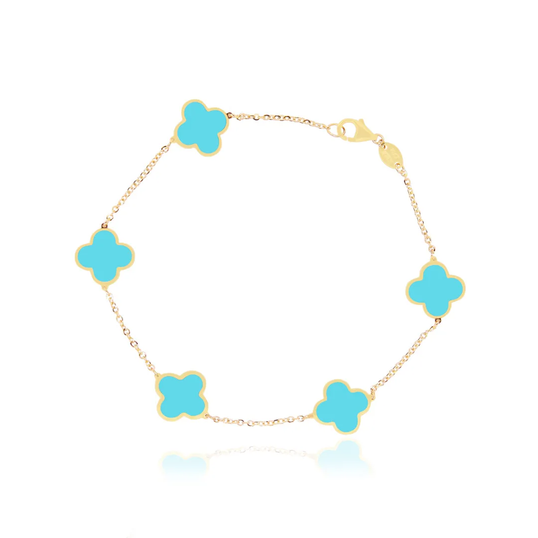 Small Turquoise Clover Bracelet