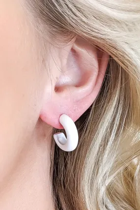 Small White Hoop Earrings